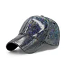 Pu Leather Shining Custom Baseball Cap