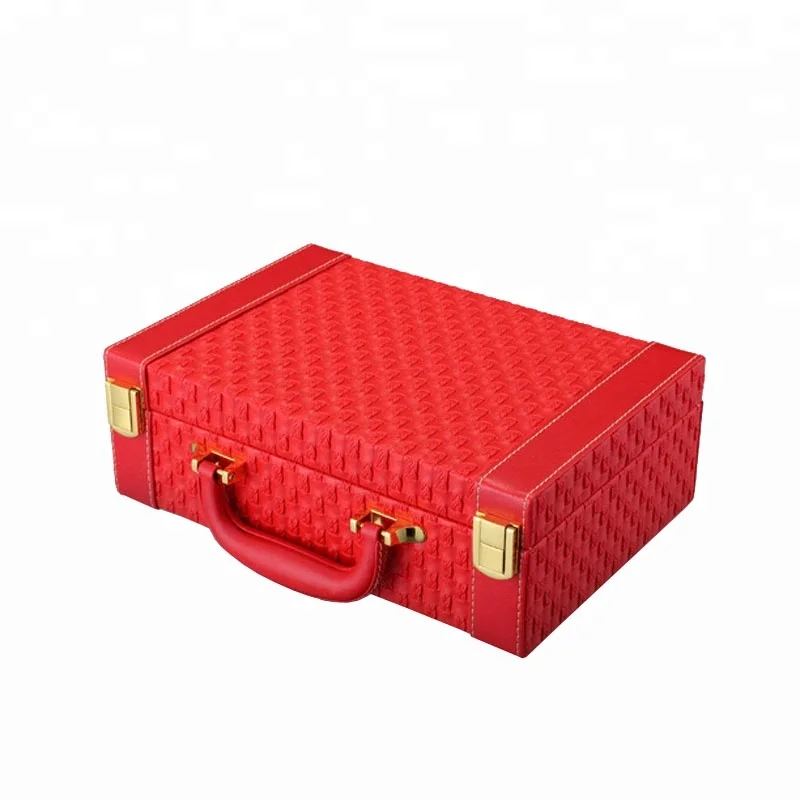 Elegant Portable Carrying Handmade Pu Leather Organizer Box Jewelry