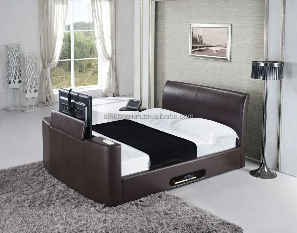 Tv Bed Frames,Bed With Tv In Footboard,Tv Bed,Pu Tv Bed,Storage Tv ... - TV bed frames, bed with tv in footboard, tv bed, PU TV bed