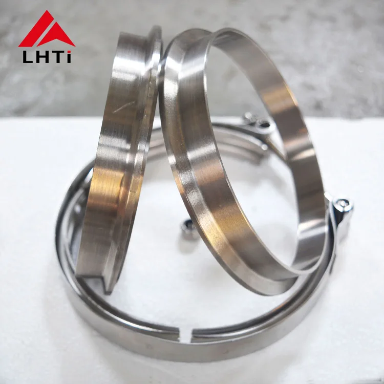 Titanium exhaust pipe muffler Auto flange v band clamp set