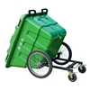 Wheeled recycling outdoor waste bin with metal pedal
