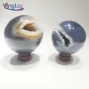 Wholesale natural geode agate spheres crystal geode ball for decoration crystal open smiling geode ball