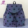 New Trendy Laser Geometric Patchwork Luminous Issey Miyak Bao Backpack