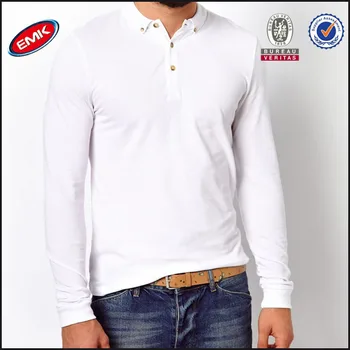 plain white long sleeve polo