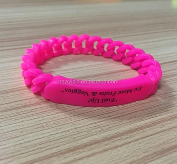 Custom Logo Printing Braided Silicone Bracelets Chain Link Custom Logo Printing Braided Silicone Bracelets Chain Link Bracelet