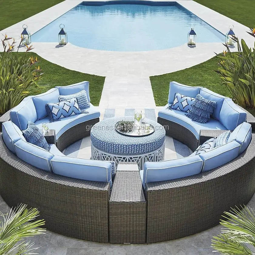 Green new classic outdoor rattan french italian furniture