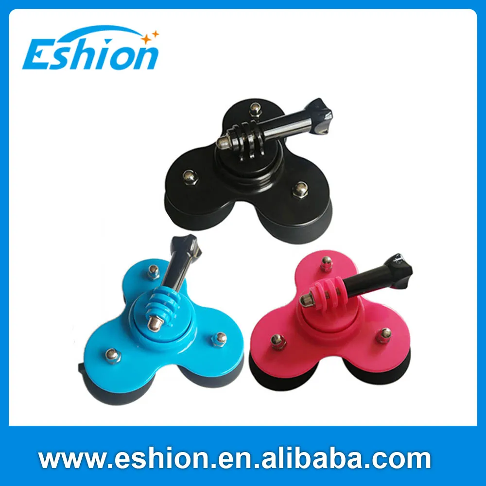 New Arrival Low Angle Secure Tripod Tri-Angle 3 Vacuum Car Vehicle Suction Cup For Gopro Hero 4 3+ 3 2 1