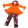 baby winter outfit girls 3 pieces sets with scarf baby girls high low dress with print pants sets girls