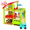 new children wooden doll house,high quality kids wooden doll house for pretend pkay W06A096