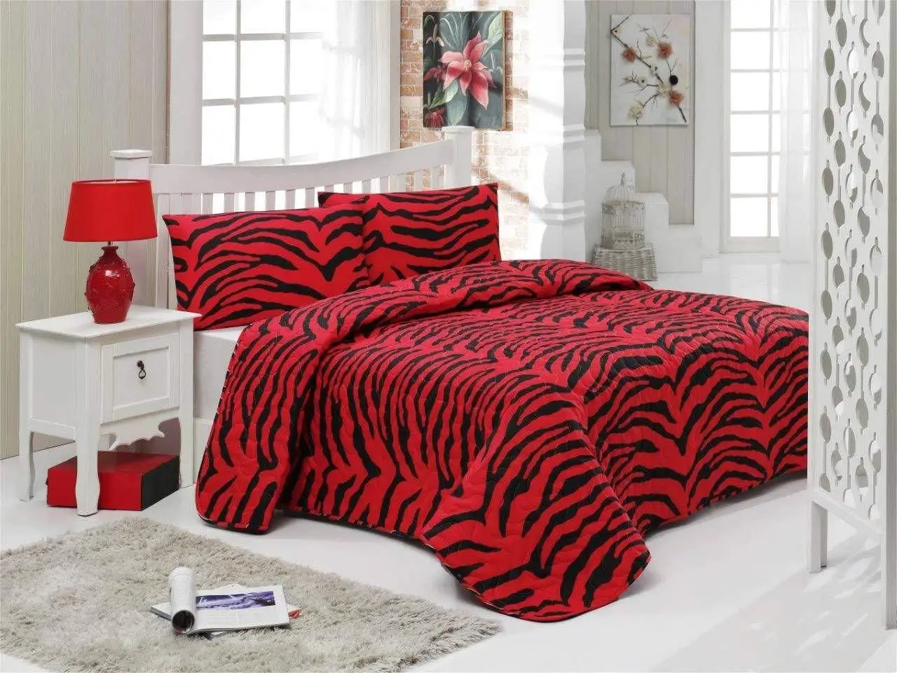 Buy Luxury 100 Cotton Black And White Zebra Animal Print 3pc Bedspread 4pc Burgundy Sheet Set Queen Size With Everything Bed In A Bag In Cheap Price On M Alibaba Com