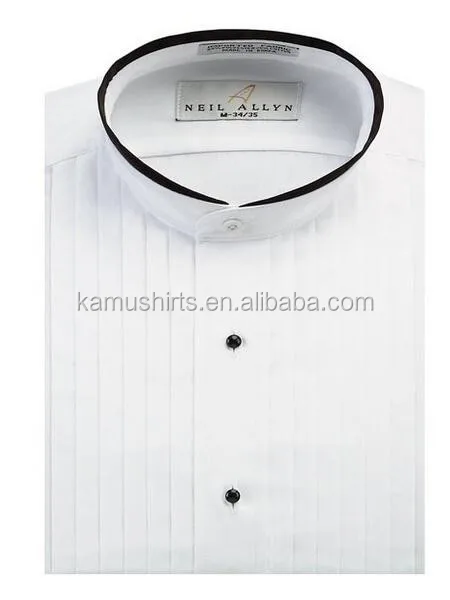black mandarin collar dress shirt