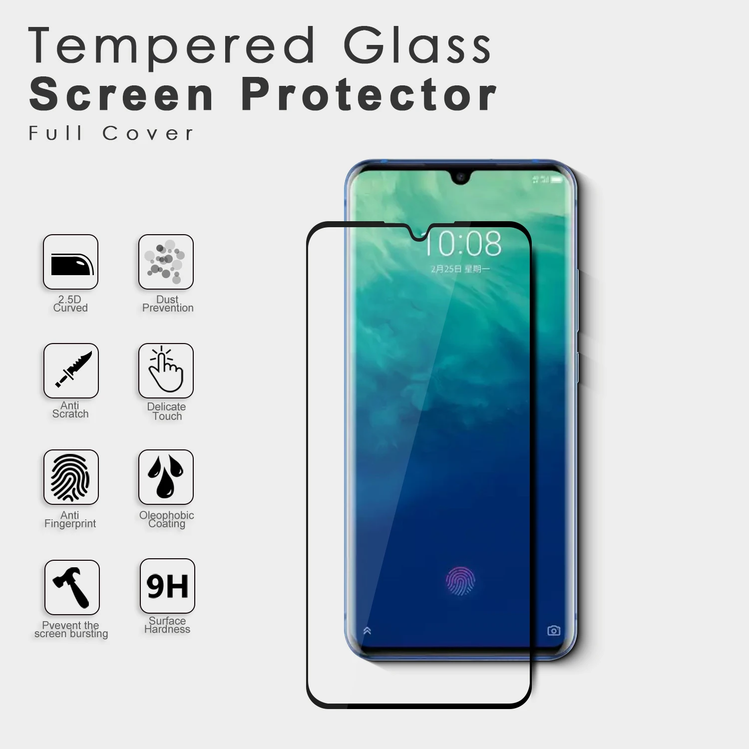 Screen Protector 50 PCS for ZTE AXON 7 0.26mm 9H Surface Hardness 2.5D Explosion-Proof Tempered Glass Screen Film No Retail Package