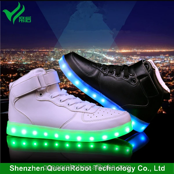 China wholesale price high top customized kids / adults led light up shoes with led lights