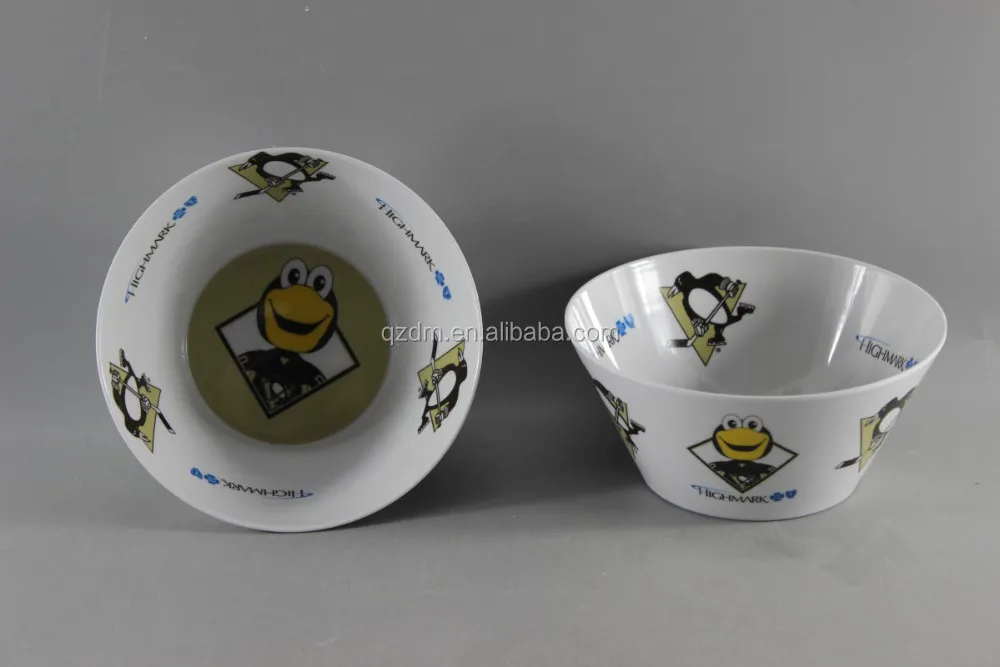 2 Side Decal Print Melamine Salad Bowl With Pp Bag Package