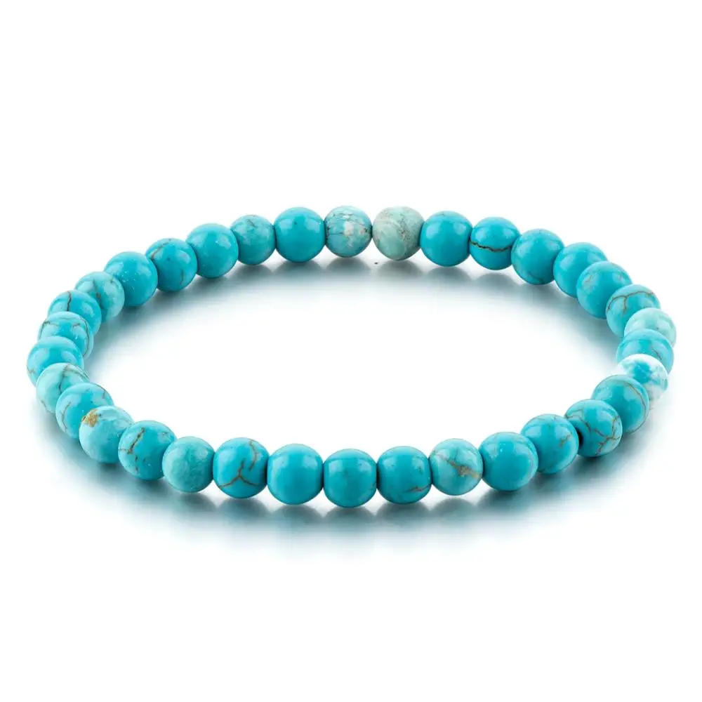 Turquoise Stone Bracelet Handmade 6mm Beads Jewellery Turquoise Stone Bracelet Handmade 6mm Beads Jewellery For Women China Fashion Men
