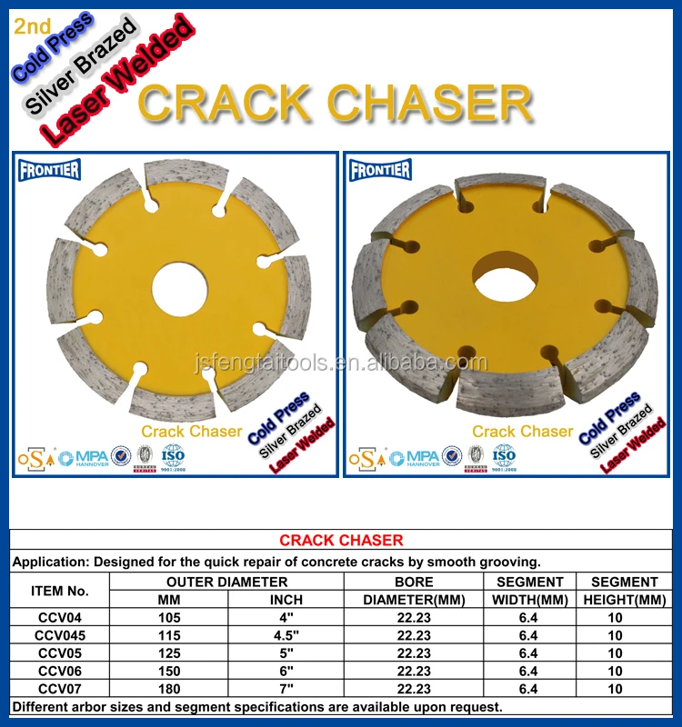 New style Cold press 4.5inch 115x9.5x10x22.23 with slot wide 9.5mm diamond saw blade for cutting wall
