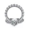 INFANTA JEWELRY Fashionable and high-grade diamond zircon ring set ouple ring designed for ladies engaged to get married