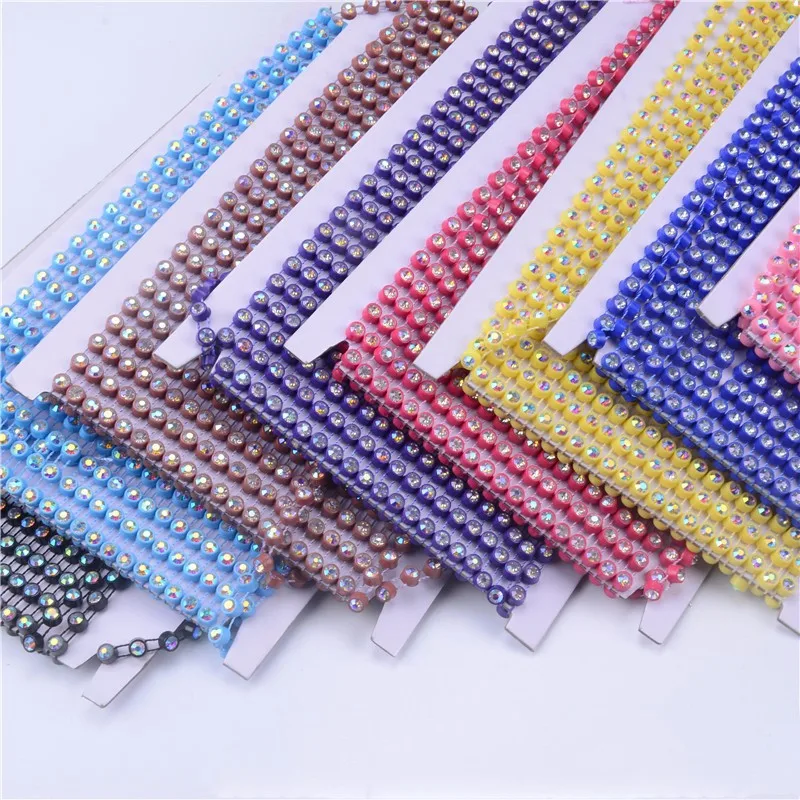 Rhinestone Banding Trim Single Row 10 Yards Ss8,1x200 Pcs Crystal Card ...