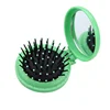 FY fashion Portable Round Pocket Small Size Travel Massage Folding Comb Girl Hair Brush With Mirror Styling Tools 3 Colors