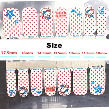 Rad white Cartoon cat child Nail Arts Nail Sticker Waterproof Nail Decal Sticker Gel Polish French