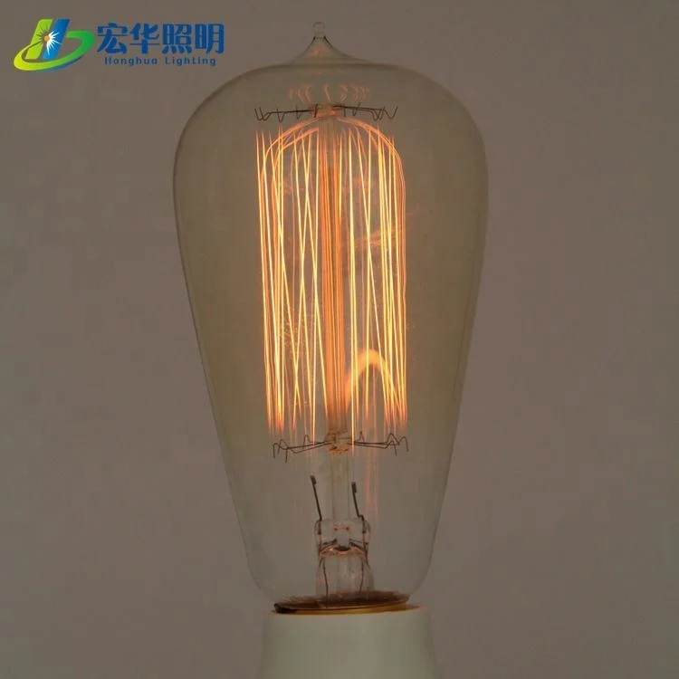 ST64 40W E27 retro incandescent Edison squirrel cage light bulb lamp for decoration