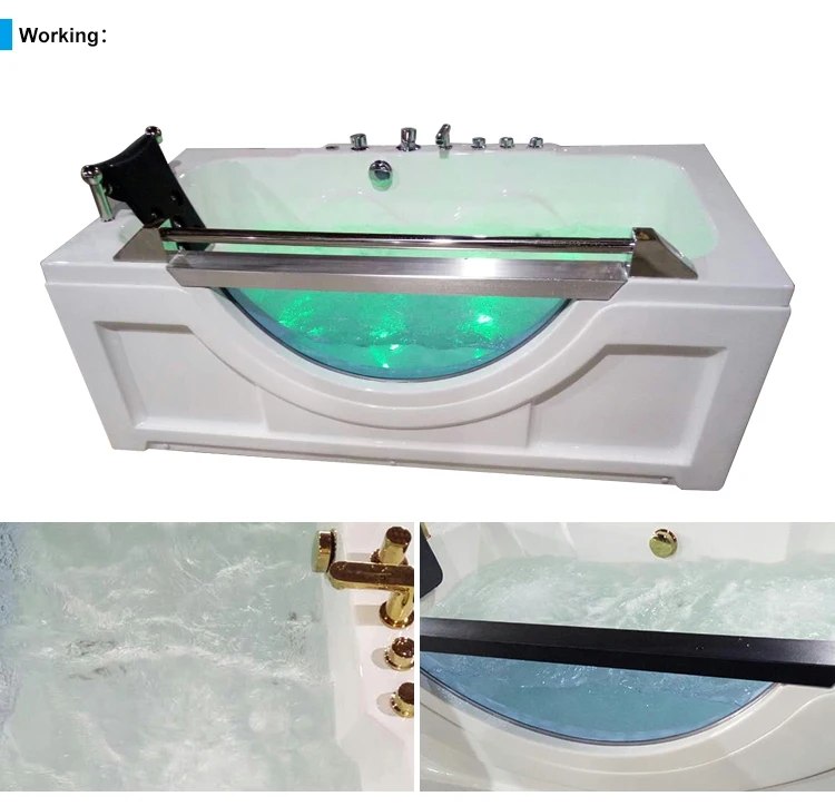 Bathroom Air Bubble Bathtub With Led Light Hydromassage Bath (500