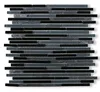 Lucente Random Sized Glass Glossy Mosaic in Cascade Linear Mosaic Wall Tile