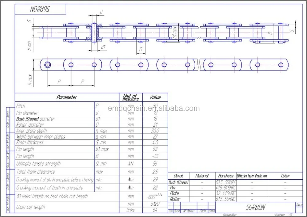 Russia Standard Metric Conveyor Industrial Chain Roller Chain M56 Buy