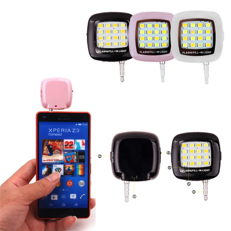 usb charged 16 LED Fill Flash for IOS Android Smart Phone Selfie Flash Light