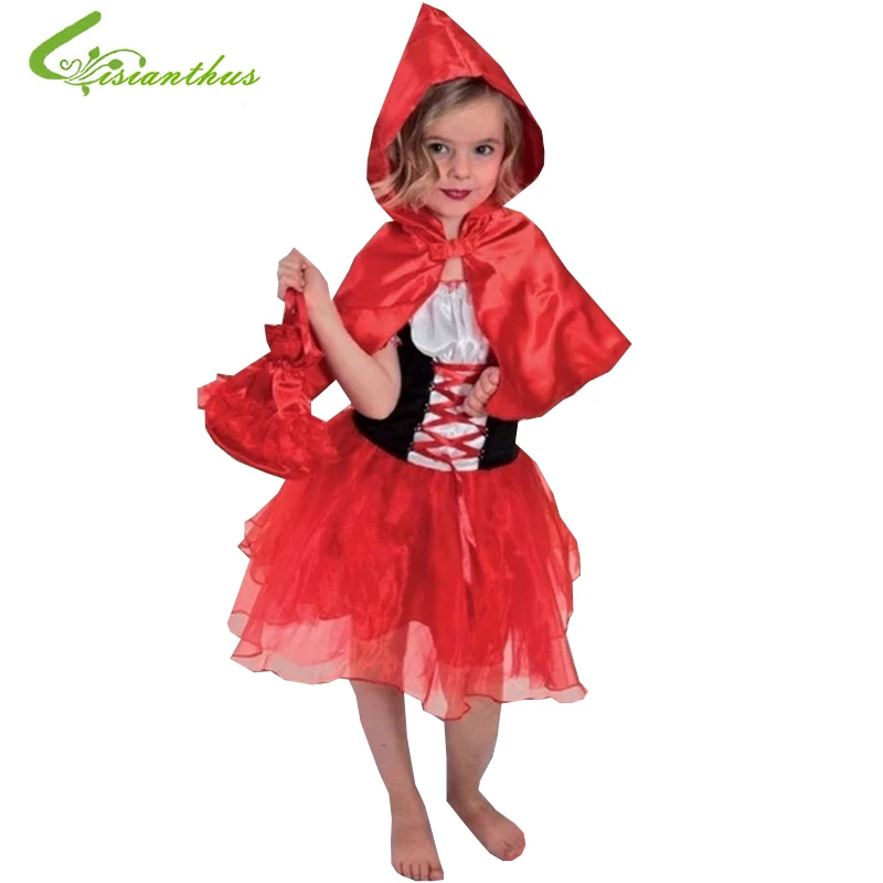 Girls Halloween Costumes Little Red Riding Hood font b Dress b font Cosplay Stage Wear Clothing