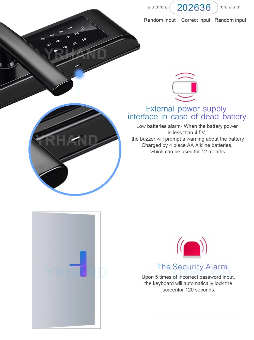 Keyless Bluetooth Fingerprint Reader Scanner Smart Door Lock With App