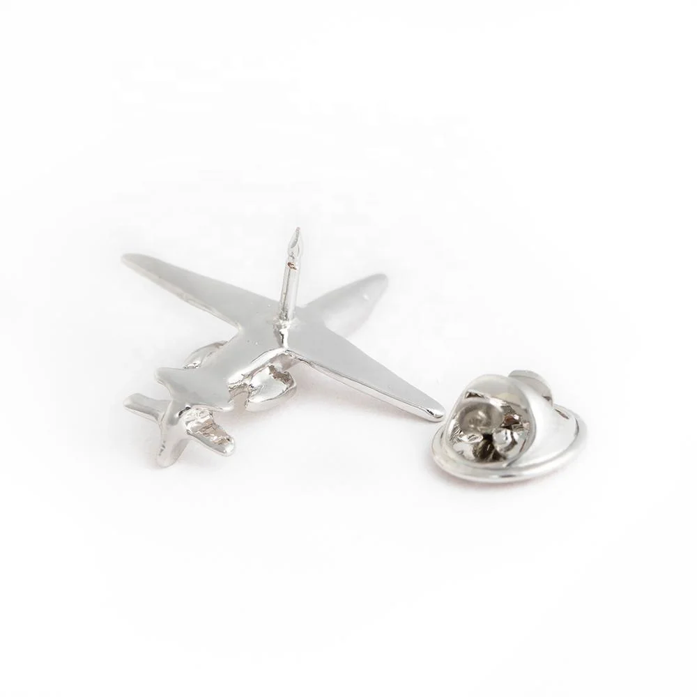 Factory supply custom made 3D plane metal pin badge
