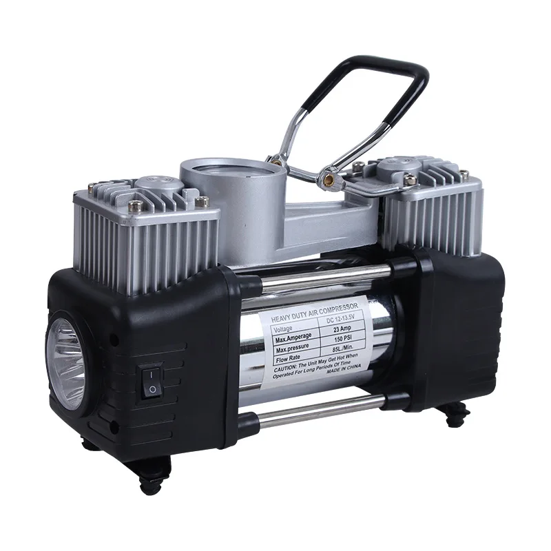 High Pressure Double Cylinder Electric Air Pump 150 Psi Portable Car