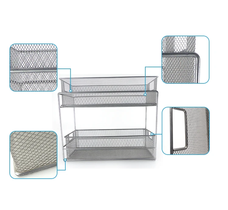 Chrome Mesh Sliding Steel Metal Basket Kitchen Wire Basket