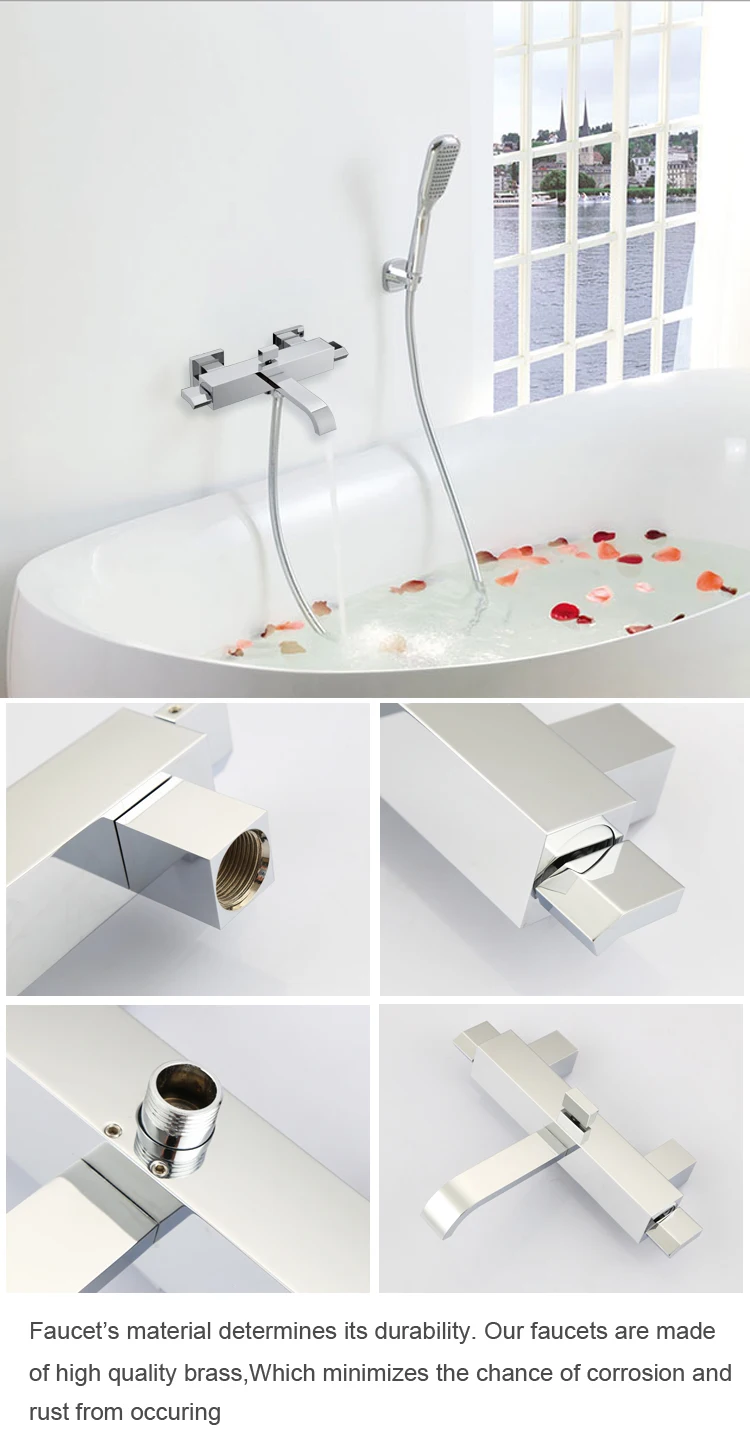 High end wall mounted brass bathtub water faucet for wholesale
