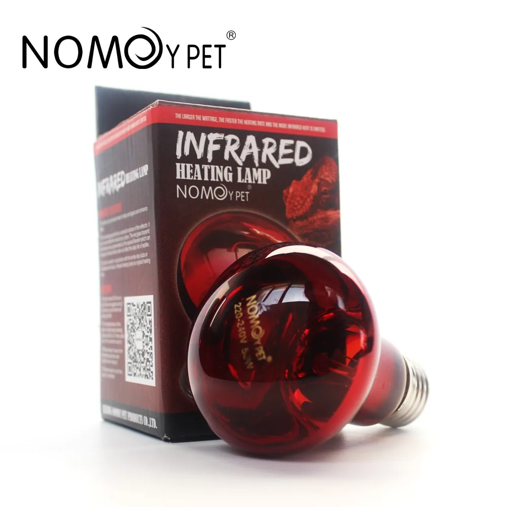 Nomoy Pet Best Quality Reptile Red Bulb Reptile Light Infrared Heating Lamp For Reptiles 75w