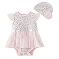 new leopard baby rompers baby clothes baby girls clothing set jumpsuit hat sunsuit dress romper