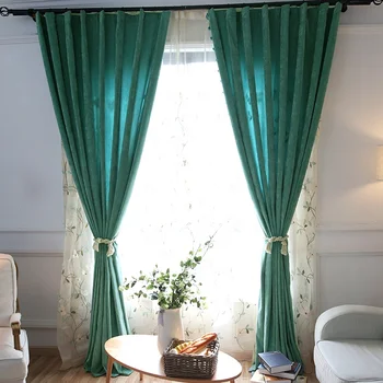 Luxury Thick Solid Color Blackout Velvet Curtain Fabric Panels
