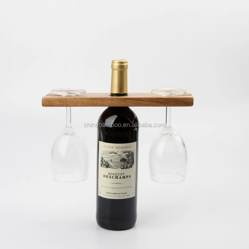 Bamboo Wine Bottle Holder Wooden Wine Bottle And Glass