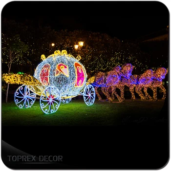 Outdoor Christmas Decoration Used Pumpkin Horse Carriage Led Outdoor Christmas Decoration Used