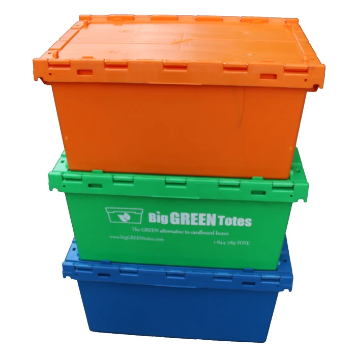 Join 80l Heavy Duty Plastic Stackable Storage Tote Bins Stock Moving Boxes Attached Lid