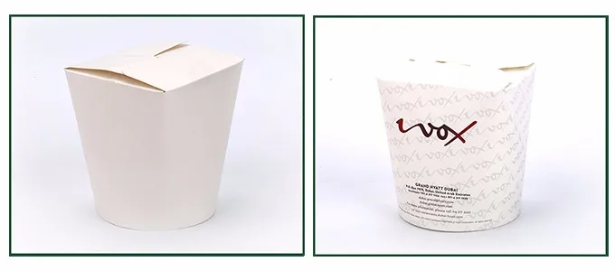 Paper food take out noodle boxes, food grade paper folding lunch box