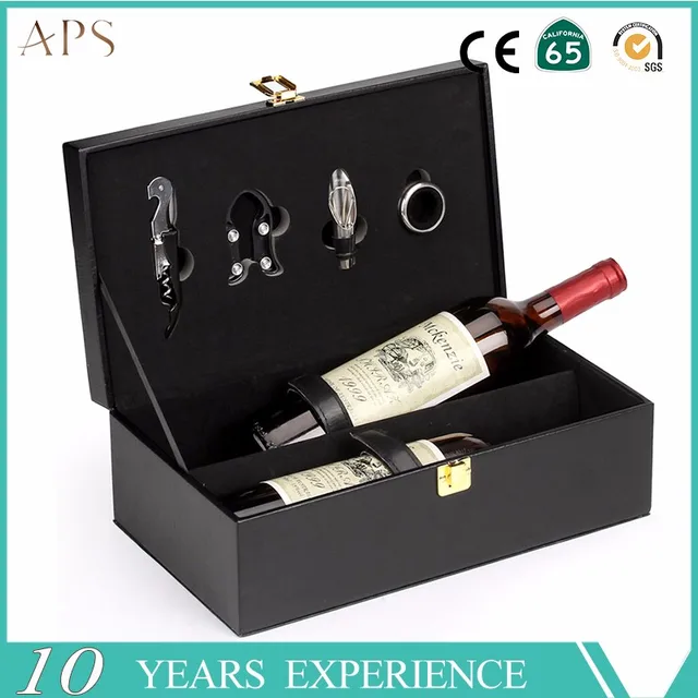 leather fine wine bottle box