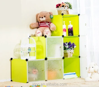 2019 New Designs Hot Selling Plastic Cubes Bookcase Kids Plastic