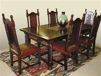 Solomon Mediterranean Style Wood Dining Table Chairs Seven Solomon Mediterranean Style Wood Dining Table Chairs Seven