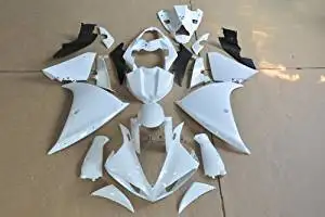 Wotefusi Brand New Motorcycle ABS Plastic Unpainted Polished Needed Injection Mold Bodywork Fairing Kit Set For Yamaha YZF R1 2009 2010 2011 White Base Color