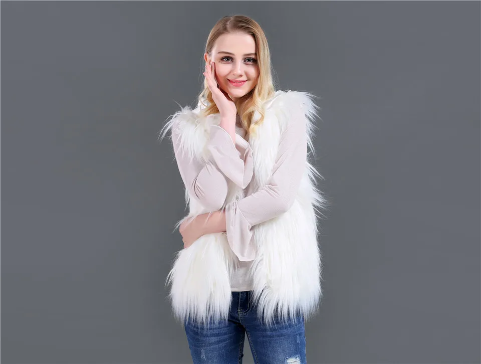 Winter White LED Lights Hooded Faux Fur Vest Coat Jacket Halloween Christmas Party vests