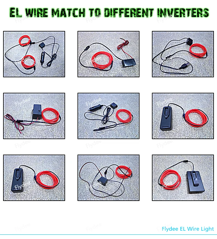 CE bright DC12v electroluminescent wire neon light constant on slow flashing quick flashing