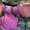 2019 outdoor red fiberglass flower statue for sale