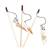 High Quality Pet Cat Toy Wooden Pole Bird Baiting Cat Bat Mouse with Bell Baiting Cat Teaser Factory Stock Wholesale